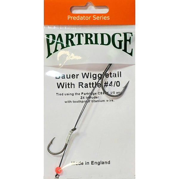 Partridge Bauer Wiggle Tail With Rattle Pike Rig - 4/0