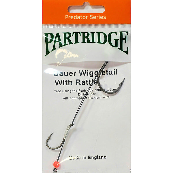 Partridge Bauer Wiggle Tail With Rattle Pike Rig - 8/0